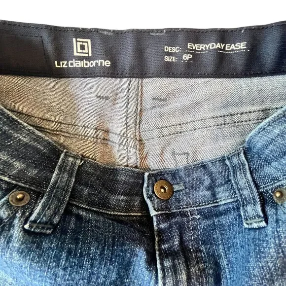 Liz Claiborne Capri Pants 6P Stretch High Rise Denim (W30 L11) - Picture 8 of 9